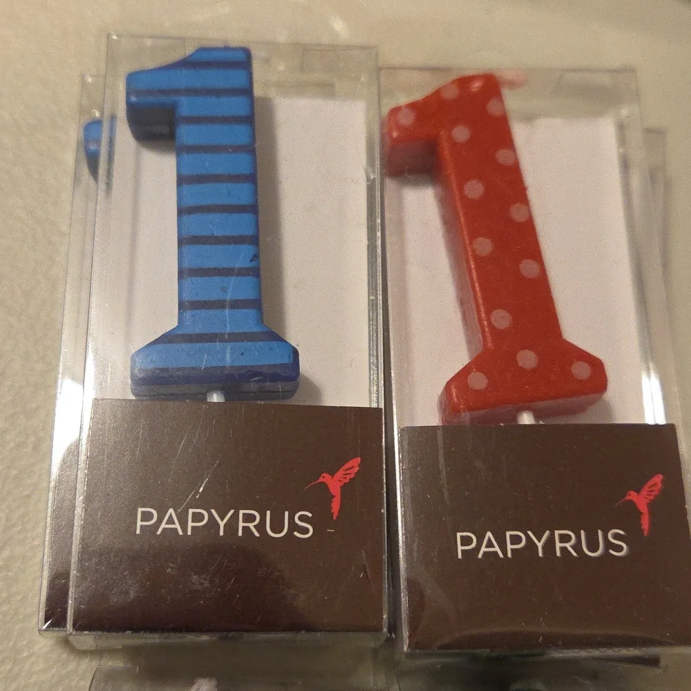 New PAPYRUS #1 Birthday Celebration Colored Candles pack of 6